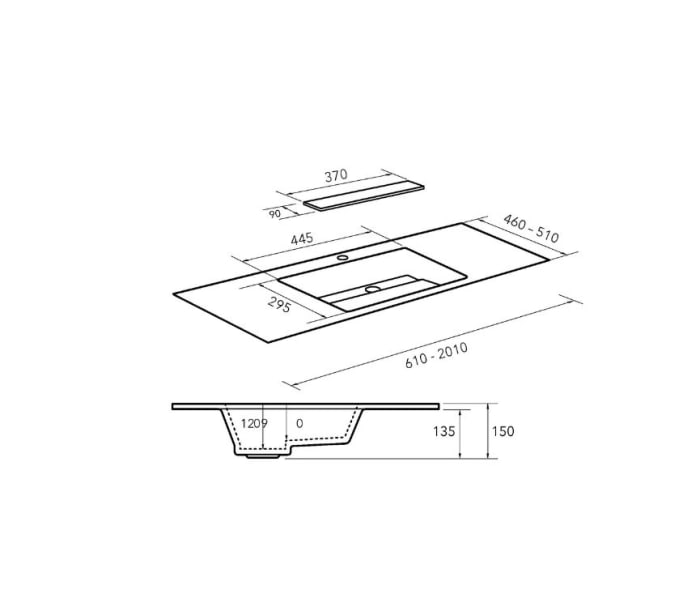 Lavabo encastrado Bruntec Miami Croquis 1