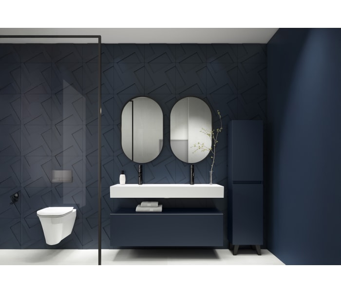 Lavabo encastrado para dos grifos de un seno 12 cm alto Viso Lila Ambiente 2