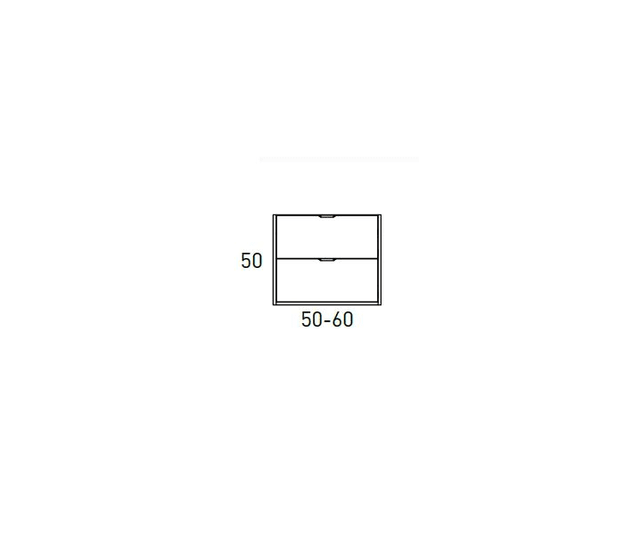 Conjunto mueble de baño fondo reducido 35.5 cm con lavabo sobre encimera Visobath Midi Croquis 1