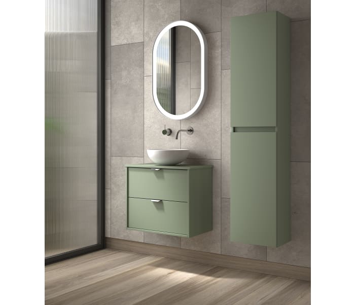 Conjunto mueble de baño fondo reducido 35.5 cm con lavabo sobre encimera Visobath Midi Principal 0