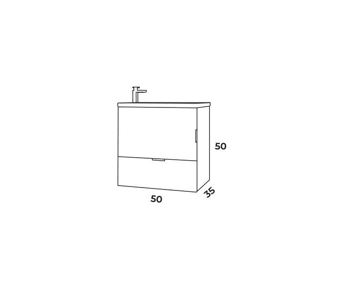 Conjunto mueble de baño fondo reducido 35 cm Campoaras Petit Croquis 5