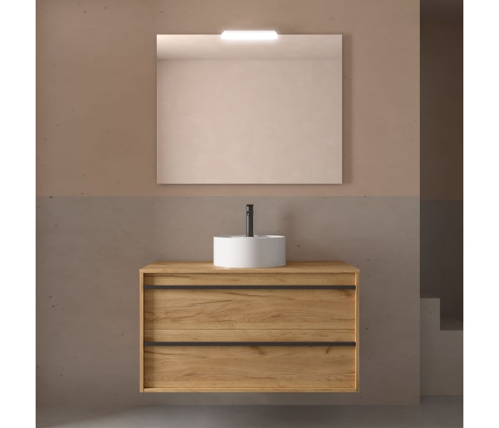 Mueble de baño con encimera de madera Salgar Attila Ambiente 32