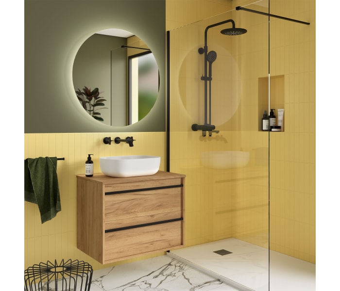 Mueble de baño con encimera de madera Salgar Attila Ambiente 16