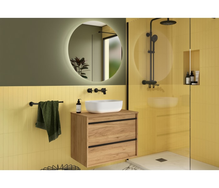 Mueble de baño con encimera de madera Salgar Attila Ambiente 16