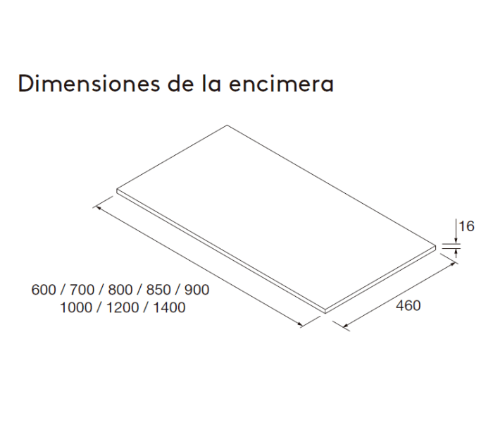 Mueble de baño con encimera de madera Salgar Attila Croquis 35