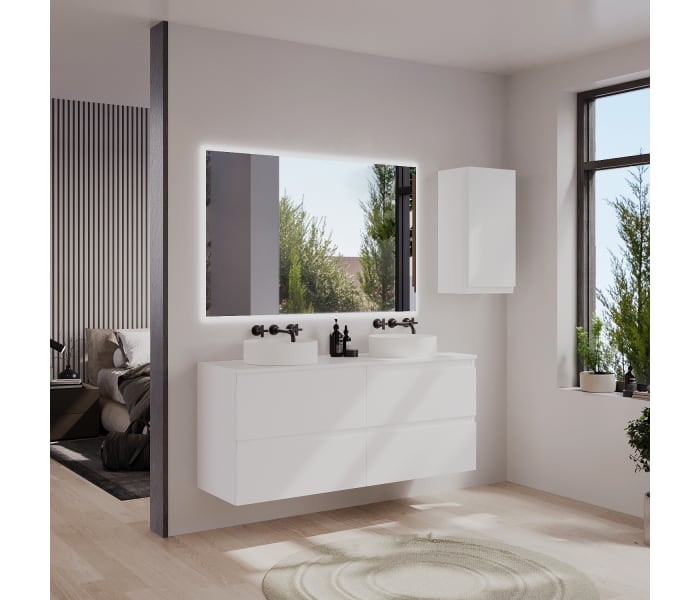 Mueble de baño MDF lacado con encimera de madera Bruntec Vilma Principal 0