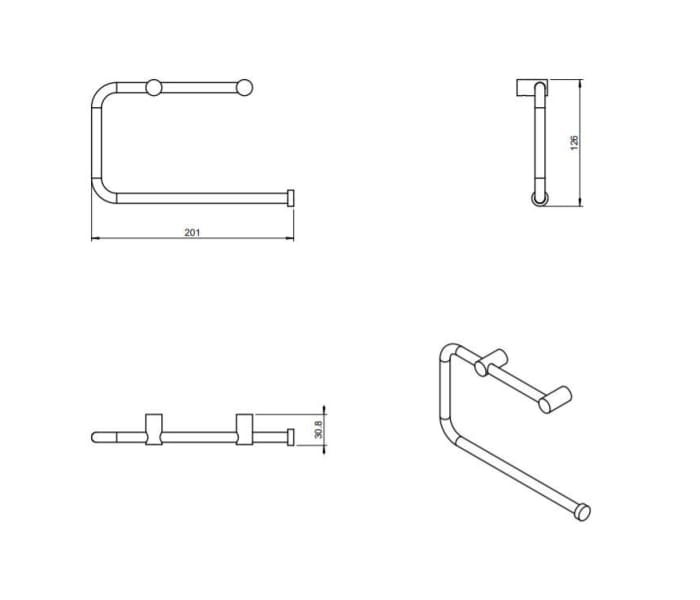 Toallero aro de baño Cosmic Logic Croquis 5