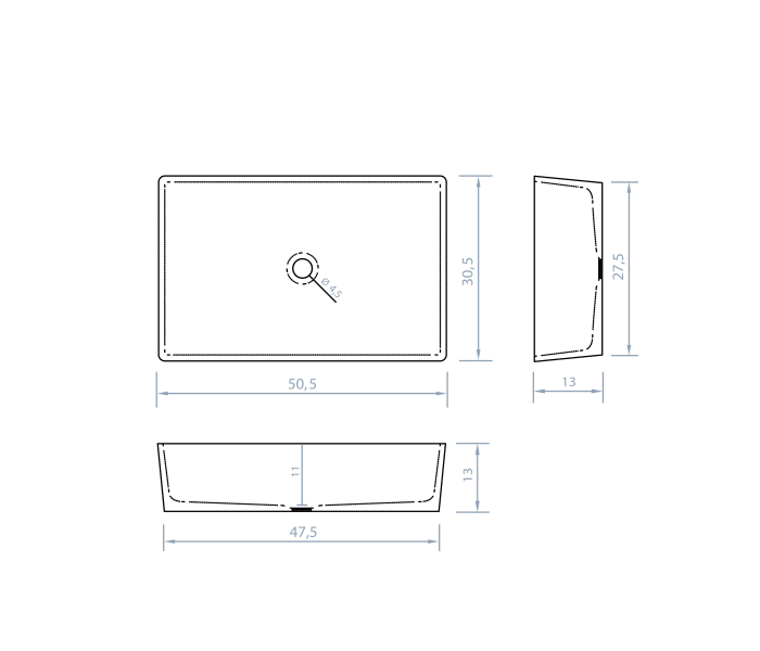 Lavabo sobre encimera Bruntec Athos Croquis 1