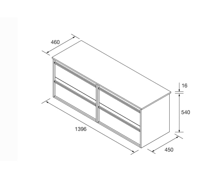 Mueble de baño con encimera de madera Salgar Attila Croquis 8