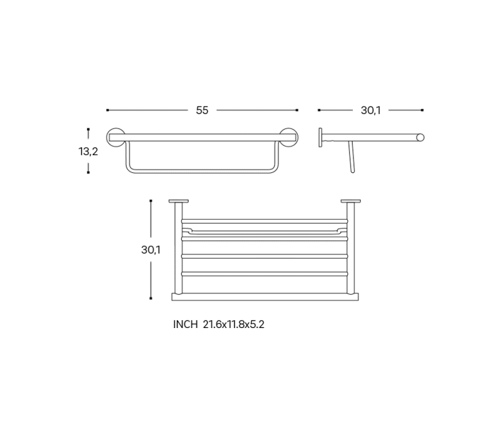 Toallero estante para baño negro mate Architect S+ Cosmic