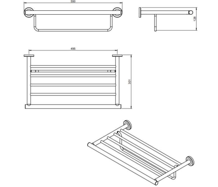 Asa para baño inox mate cepillado 30 cm Architect S+ de Cosmic