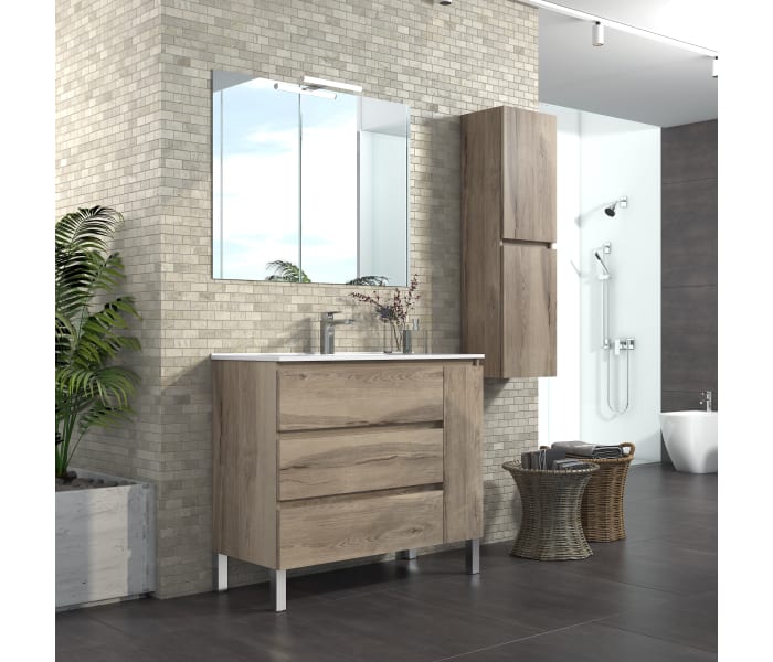 Mueble De Baño A Suelo 3 Cajones 60 Cm Kloe Blanco Mate