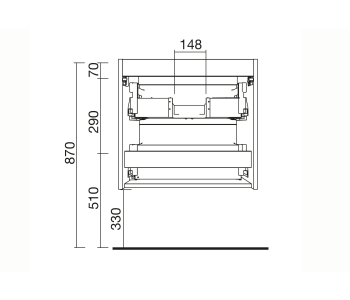 Mueble de baño con encimera de madera Salgar Renoir Croquis 8