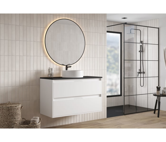 Mueble de baño con encimera Piedra Compactada negra Bruntec Artemisa Principal 5