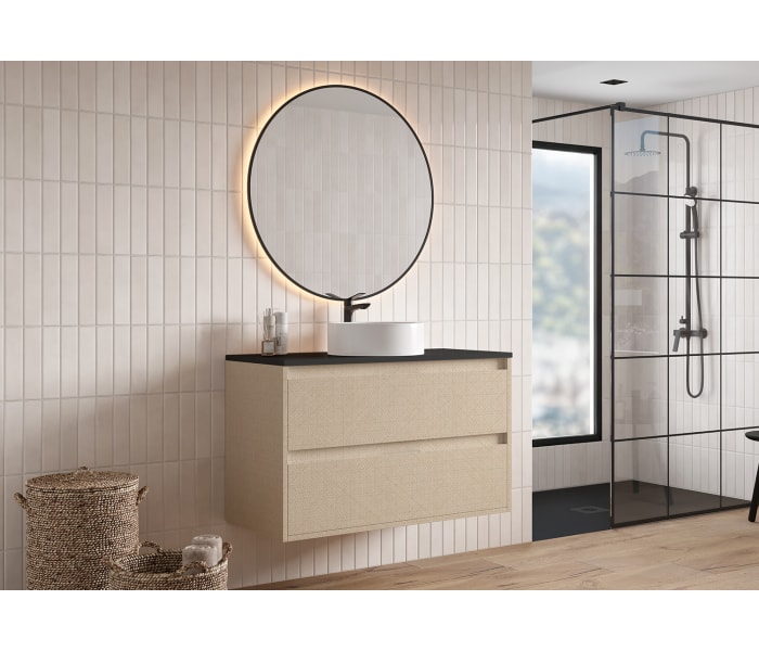 Mueble de baño con encimera Piedra Compactada negra Bruntec Artemisa Principal 7
