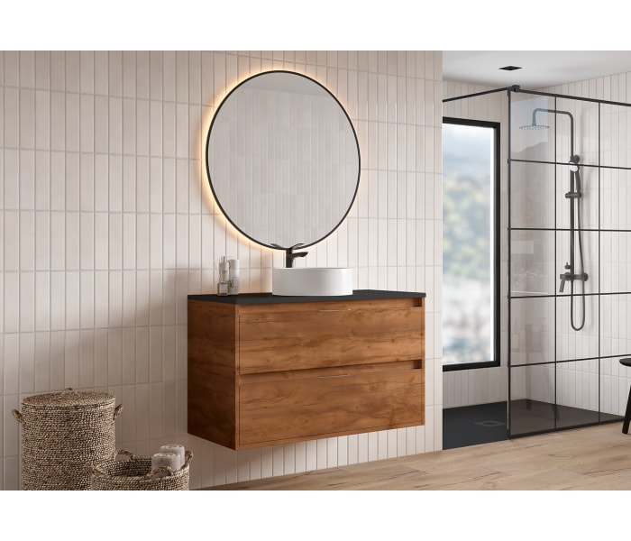 Mueble de baño con encimera Piedra Compactada negra Bruntec Artemisa Principal 8