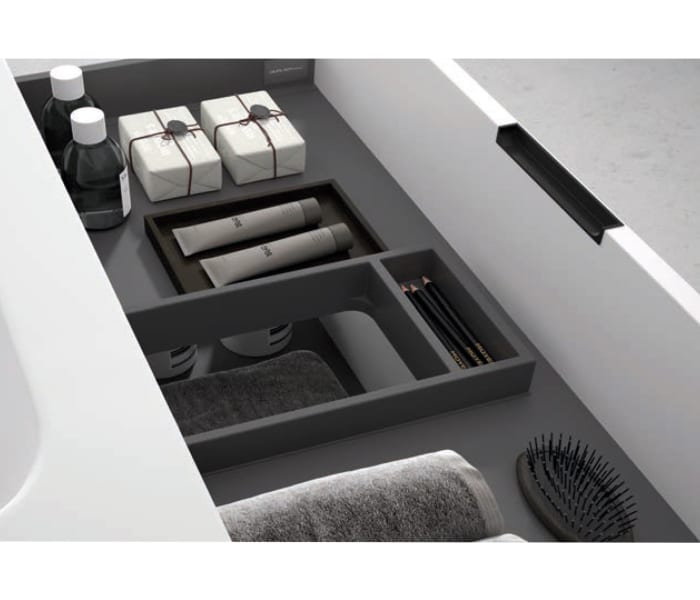 Mueble de baño con encimera Piedra Compactada negra Bruntec Artemisa Detalle 6