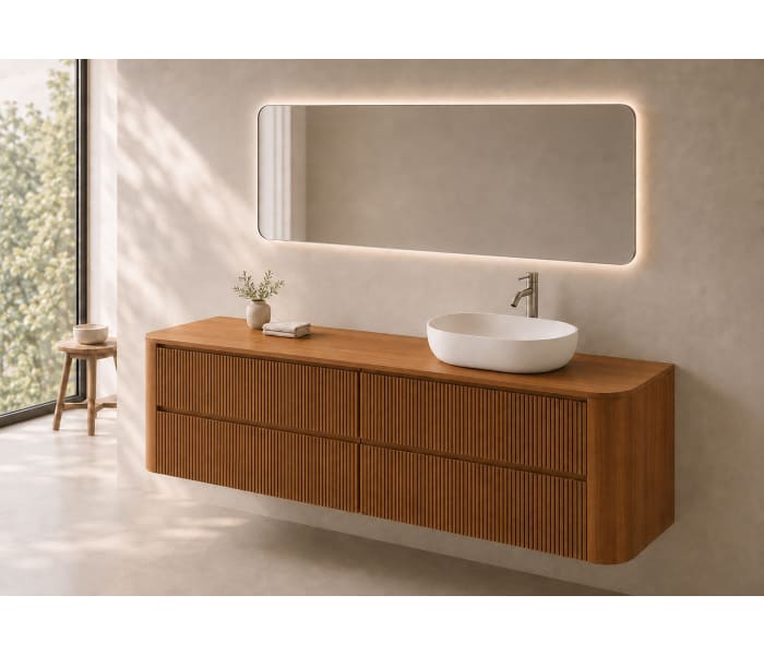 Mueble de baño con encimera de madera Bruntec Duna Principal 4