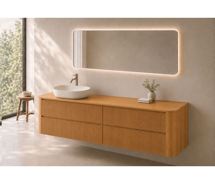 Mueble de baño con encimera de madera Bruntec Duna Principal 1