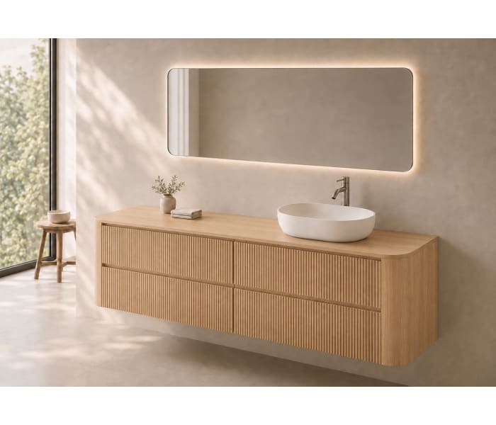 Mueble de baño con encimera de madera Bruntec Duna Principal 2