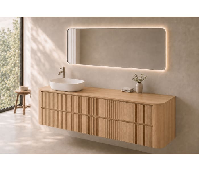 Mueble de baño con encimera de madera Bruntec Duna Principal 3