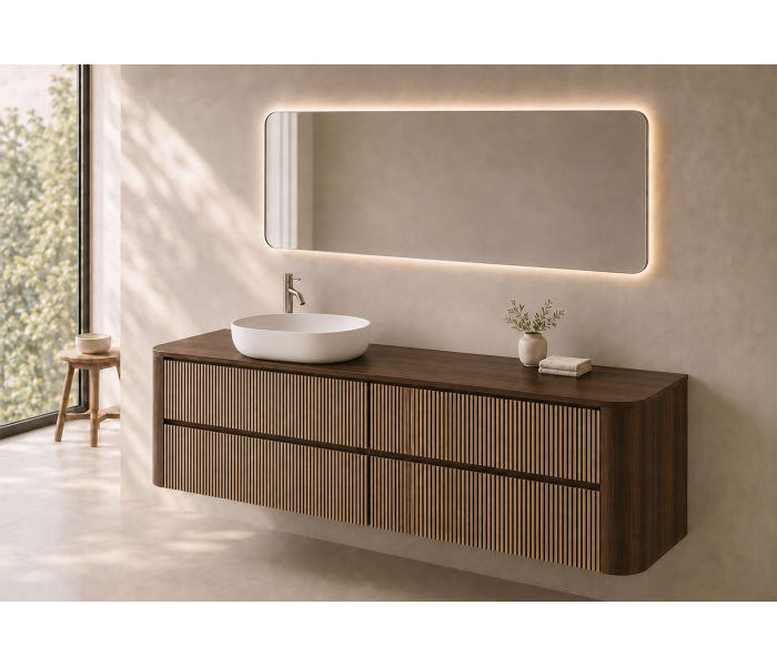 Mueble de baño con encimera de madera Bruntec Duna Principal 9