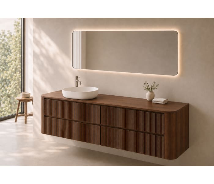 Mueble de baño con encimera de madera Bruntec Duna Principal 7