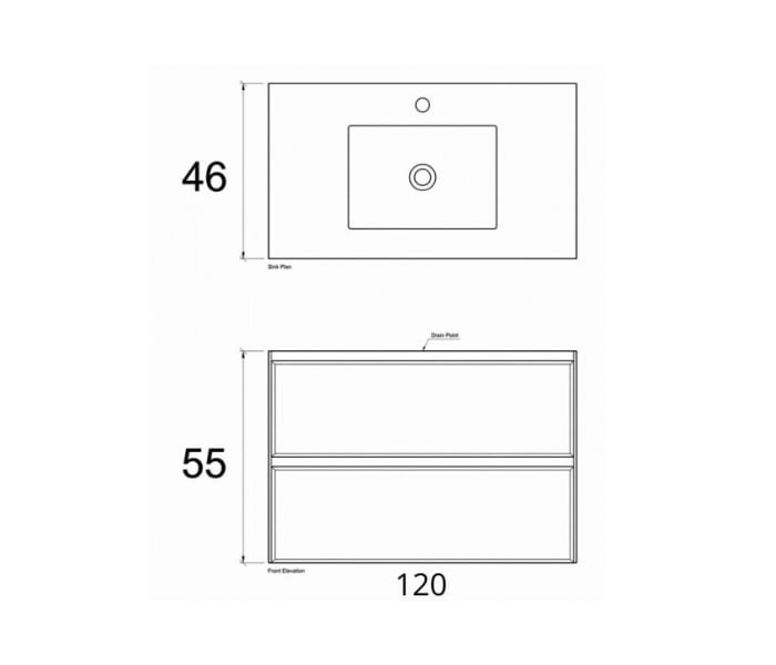 Conjunto mueble de baño Viso Granada Croquis 13
