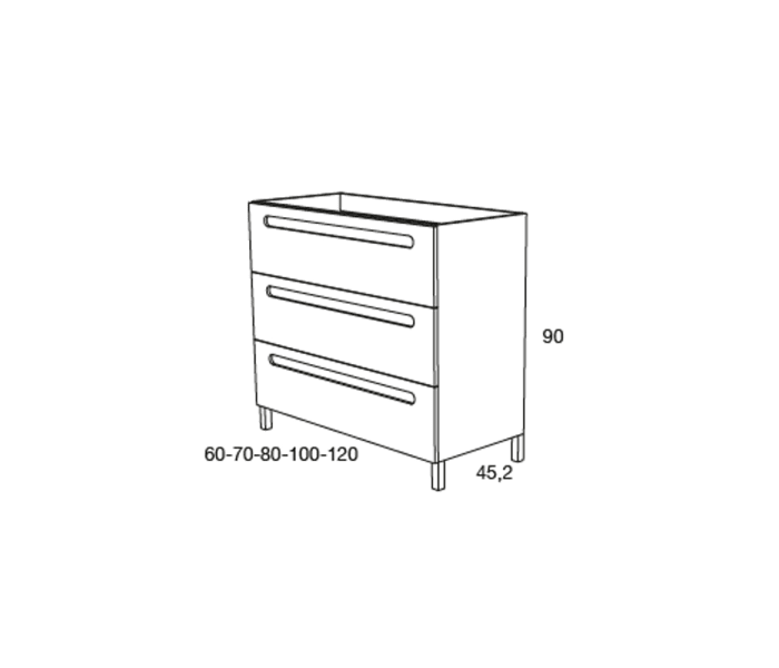 Mueble de baño Avila dos Paris 120 cm 2 cajones