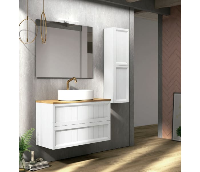 Mueble de baño con encimera de madera natural roble Terra Campoaras Principal 0