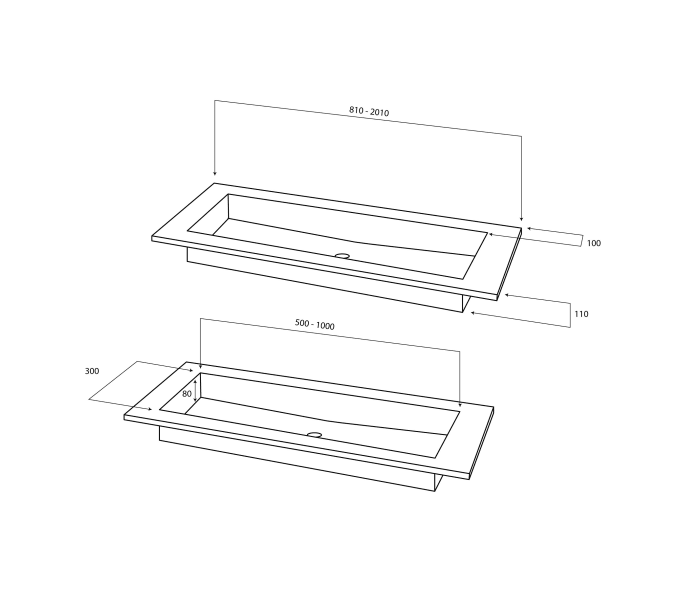 Lavabo de baño encastrado Art and Bath Austin Croquis 2
