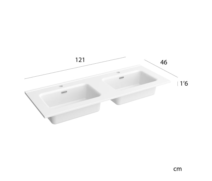 Mueble de baño serie BORN 120 cm Roble con perfil de tirador, Lavabo de  porcelana, Salgar