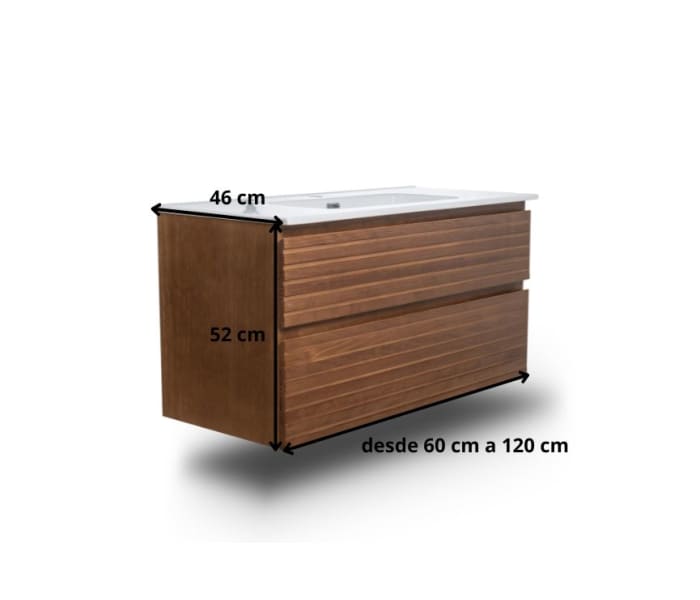 Conjunto de mueble de baño de Palilleria Horizontal Bruntec Alpes 1 Croquis 9