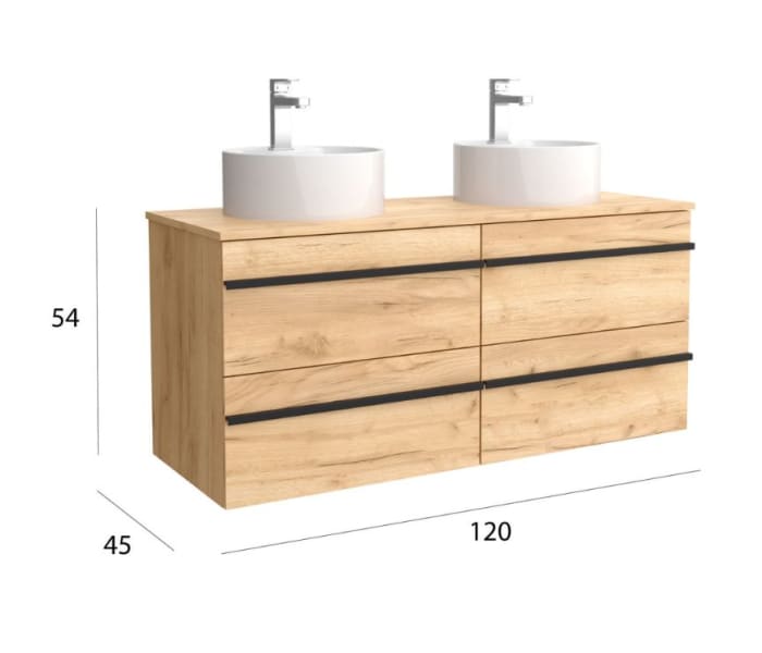 Conjunto mueble de baño con lavabo sobre encimera Salgar Born Detalle 3
