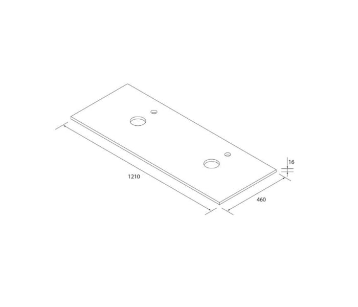 Conjunto mueble de baño con lavabo sobre encimera Salgar Born Croquis 7