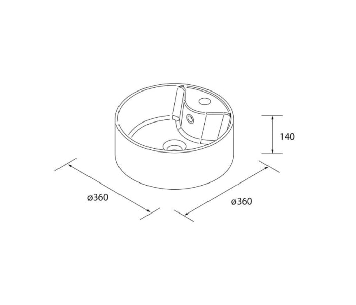 Conjunto mueble de baño con lavabo sobre encimera Salgar Born Croquis 6