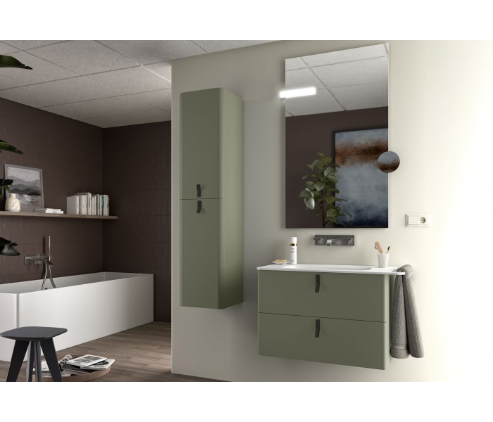 Conjunto mueble de baño con lavabo mineral solid Salgar Uniiq Ambiente 5