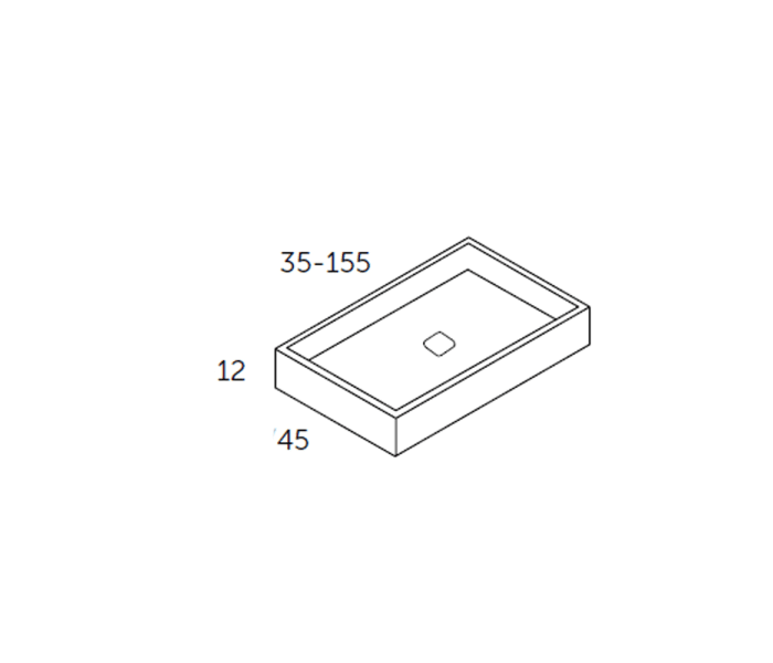 Lavabo sobre encimera Coycama Petra Croquis 2