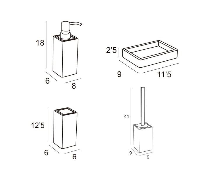 Conjunto de accesorios de baño Manillons Torrent Natura Croquis 5