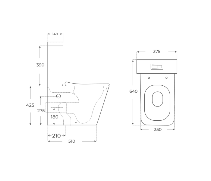 Inodoro compacto Fossil Natura Florencia Croquis 5