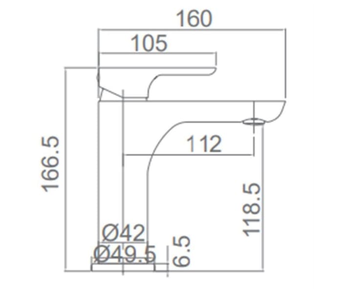 Grifo de lavabo Imex Nassau Croquis 2