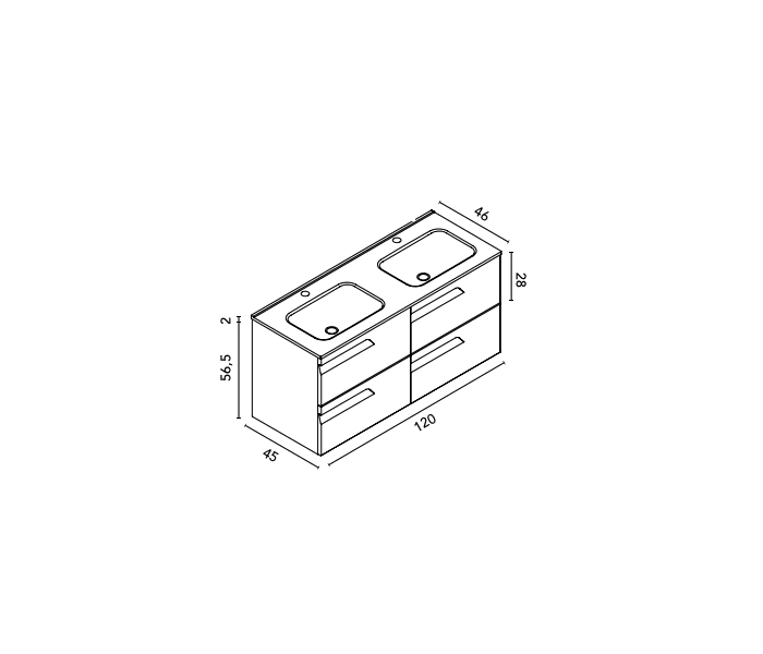 Conjunto mueble de baño Royo Vitale Croquis 10