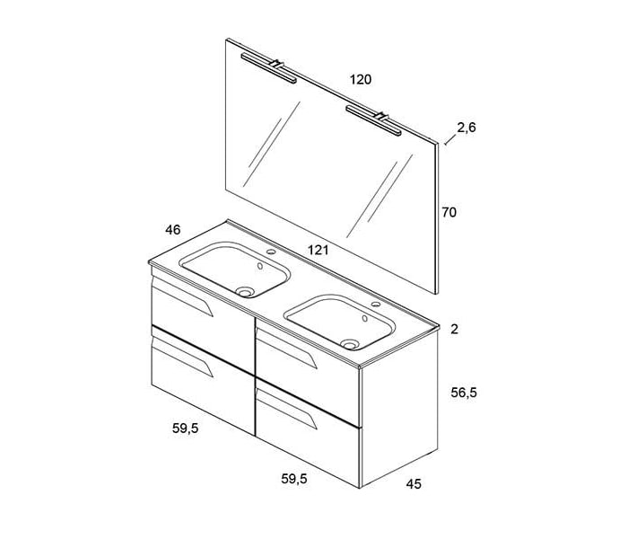 Conjunto mueble de baño Royo Vitale Croquis 6