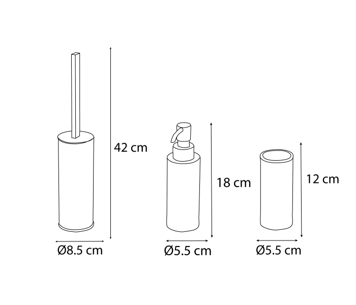 Conjunto de accesorios de baño Bruntec 401 Croquis 8
