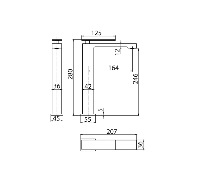 Grifo de lavabo Imex Pisa Croquis 8