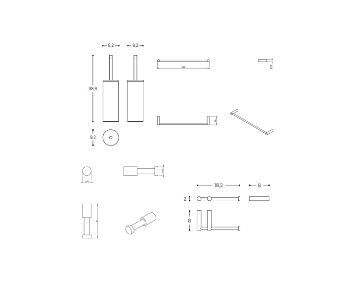 Conjunto de accesorios de baño Cosmic Logic Croquis 6