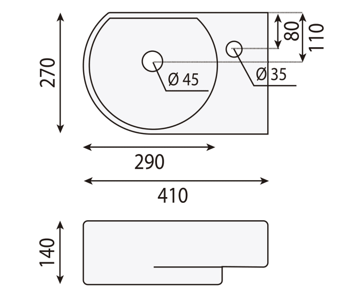 Lavabo suspendidos Bruntec Valencia Croquis 2