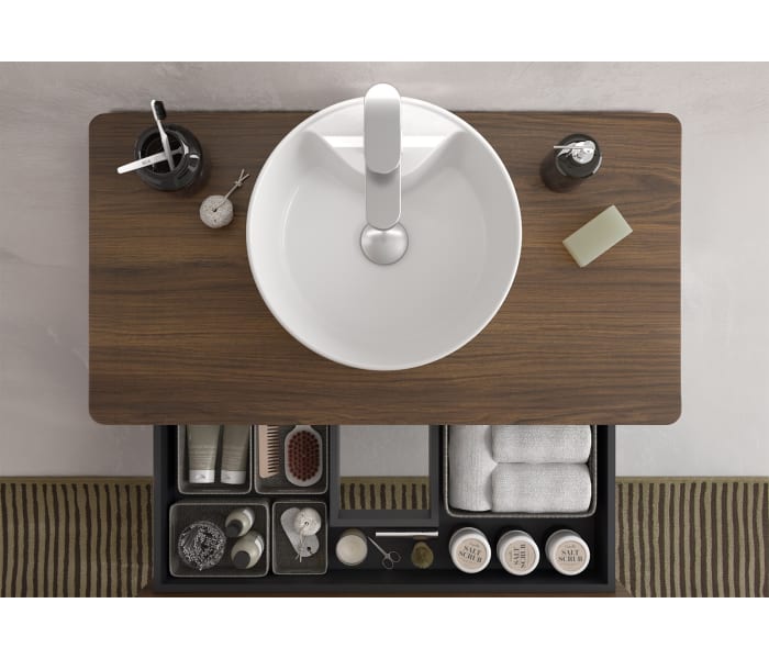 Conjunto mueble de baño Salgar Kira con lavabo sobre encimera Detalle 9