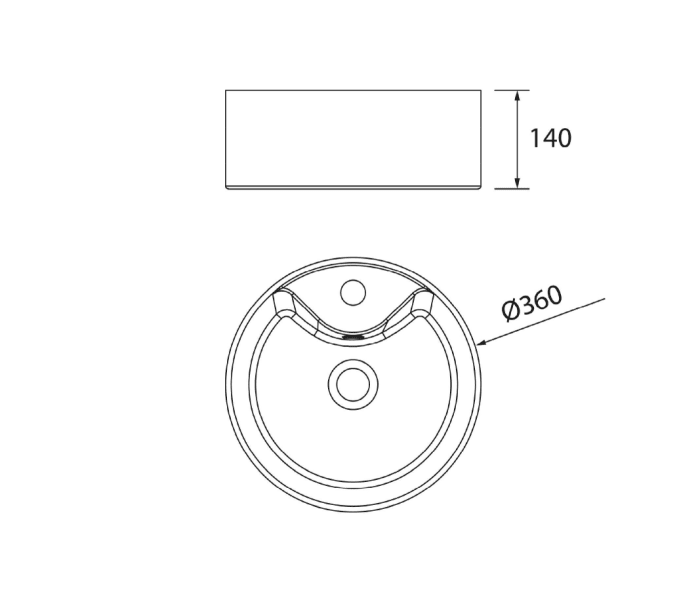 Conjunto mueble de baño Salgar Kira con lavabo sobre encimera Croquis 14