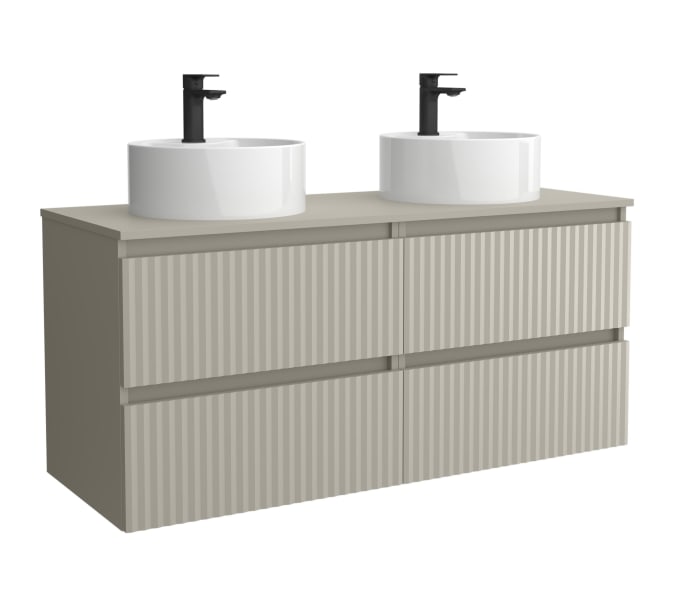 Conjunto mueble de baño Salgar Kira con lavabo sobre encimera Detalle 7